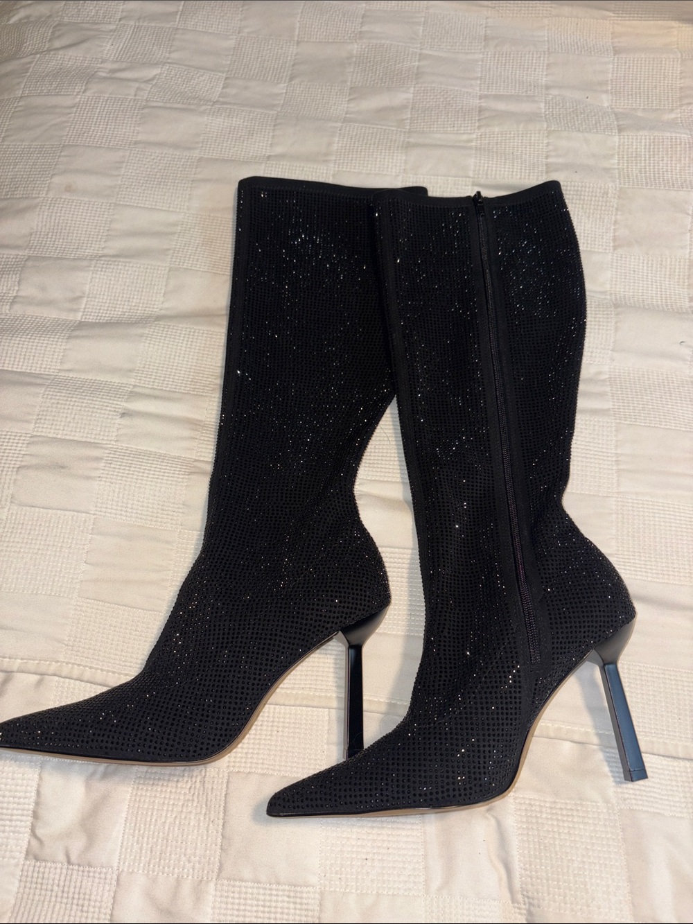 Aldo Ticktock Viral Black Rhinestone Boots. Size 8.5 Worn once.